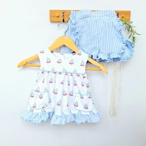 Shrimp & Grits Sailboat Regatta Shortie Set
